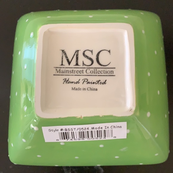 🎄GREAT HOSTESS GIFT Small serving bowl. New in box. Includes spreader. Green. - Picture 3 of 9